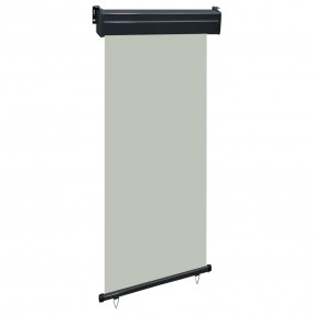 Balcony Side Awning Grey Steel 41.3 x 98.4 in Adjustabl...