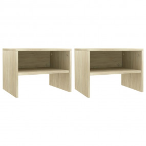 Bedside Cabinet Set of 2 Sonoma oak Engineered wood Med...