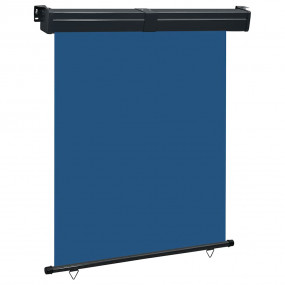 Balcony Side Awning Blue Steel, Aluminum, 100% Polyeste...