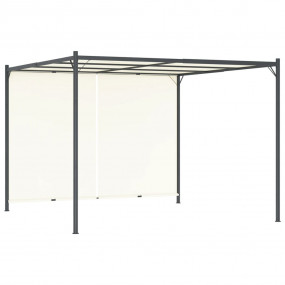 Pergola Cream White Powder-Coated Steel, Polyester 9.8 ...