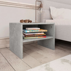 Bedside Cabinet Concrete Grey Engineered Wood 15.7x11.8...