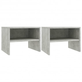 Bedside Cabinet  Set of 2 Concrete Gray Engineered wood