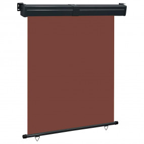 Balcony Side Awning Brown Steel 57.1 x 98.4 in Retracta...
