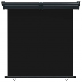 Balcony Side Awning Black Steel, aluminum, 100% polyest...
