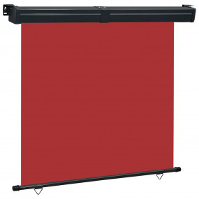 Balcony Side Awning Red Steel, aluminum, 100% polyester