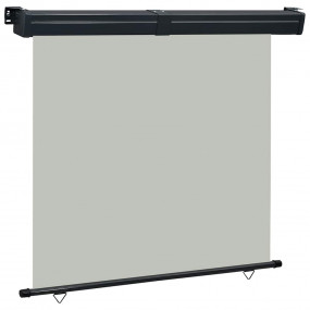 Balcony Side Awning Gray Polyester fabric, Steel, Alumi...