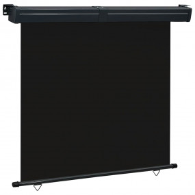 Balcony Side Awning Black Steel, aluminum, polyester 69...