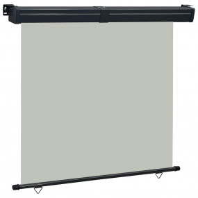 Balcony Side Awning Grey Steel 68.9 x 98.4 in Retractab...