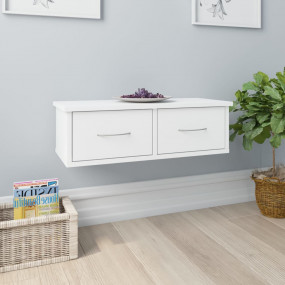 Drawer Shelf White Engineered wood Compact Wall mountin...