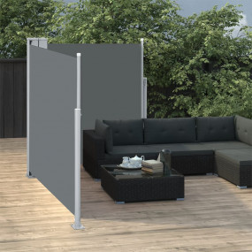 Side Awning Anthracite fabric and grey steel frame
