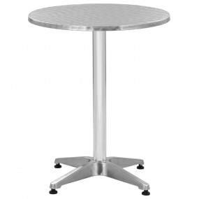 Garden Table Silver Aluminum, Stainless Steel Small Lig...