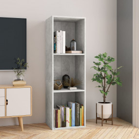 Book Cabinet Concrete Grey Engineered Wood Small Book C...