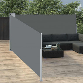 Side Awning Anthracite Polyester with PU coating 39.4x3...