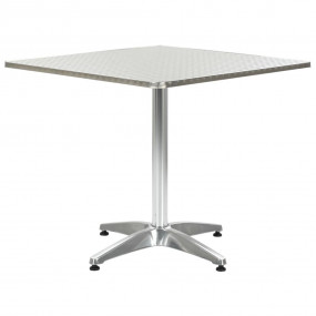Garden Table Silver Aluminum, MDF board, Stainless stee...