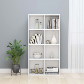 Book Cabinet High gloss white Engineered wood Medium Bo...