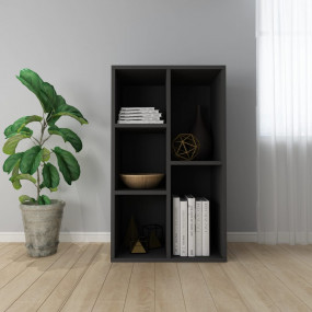 Book Cabinet Black Engineered Wood Medium Book Cabinet