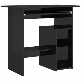 Desk High gloss black Engineered wood Compact Desk Rect...