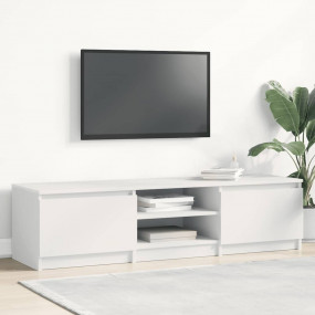 TV Cabinet White Engineered Wood TV Cabinet Rectangular