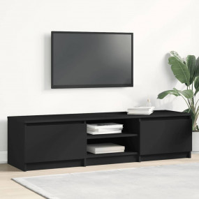 TV Cabinet Black Engineered Wood Medium TV Cabinet Rect...