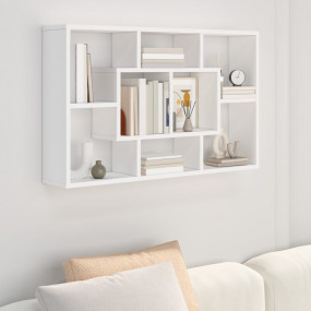 Wall Shelf White Engineered wood Medium Wall Shelf Rect...