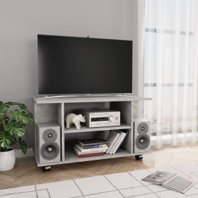 TV Cabinet Concrete Grey Engineered Wood 31.5 x 15.7 x ...