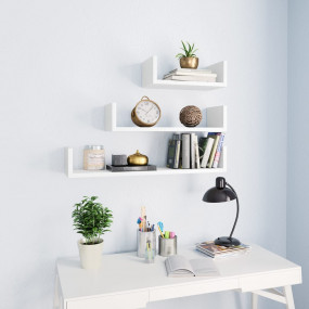 Shelf Set of 3 White Engineered wood Small, medium, lar...