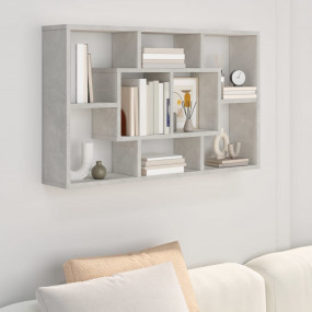 Wall Shelf Concrete Grey Engineered wood Medium Wall Sh...