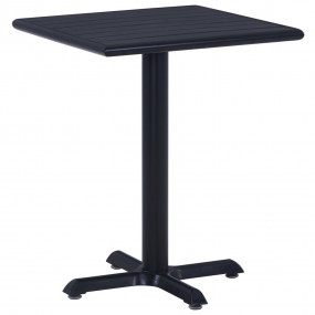 Garden Table Black Metal, plastic wood 23.6 x 23.6 Dura...