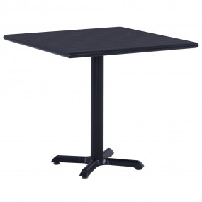 Garden Table Black Metal 31.5x31.5x29.5 in Durable Bist...