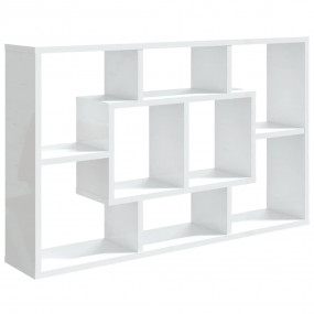 Wall Shelf High Gloss White Engineered Wood 33.5 x 6.3 ...