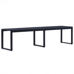 Garden Bench Black PS board 70.9 in wide Durable Garden...