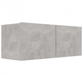 TV Cabinet Concrete Grey Engineered Wood Medium Drop-Do...