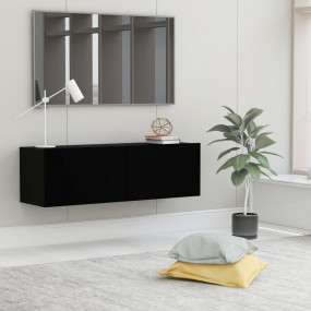 TV Cabinet Black Engineered wood 39.4 inches width Drop...