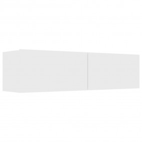 TV Cabinet White Engineered Wood Medium Drop-Down TV Ca...