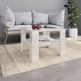 Coffee Table High gloss white Engineered wood Small Cof...