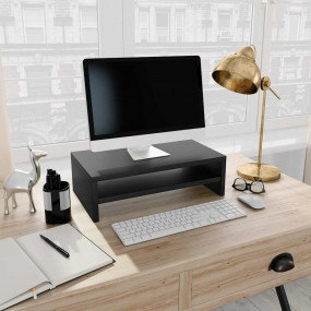 Monitor Stand Black Engineered Wood Compact Monitor Sta...