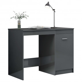 Desk High gloss grey Engineered wood 39.4x19.7x29.9 in