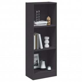 Book Cabinet Grey Engineered wood 3-tier Book Cabinet