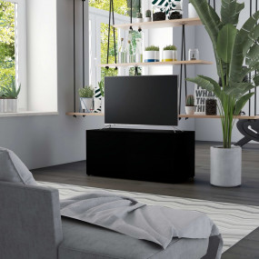 TV Cabinet Black Engineered wood 31.5 x 13.4 x 14.2 in ...