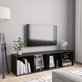 Book Cabinet Black Engineered wood Medium Book Cabinet
