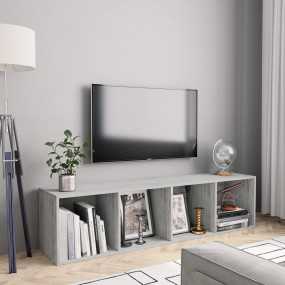 Book Cabinet Concrete Grey Engineered Wood