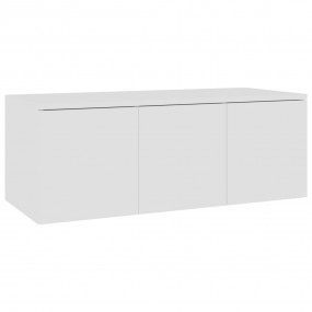 TV Cabinet White Engineered Wood Small TV Cabinet Recta...