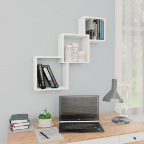 Wall Shelf White Engineered wood 26.8 x 5.9 x 26.8 in