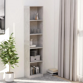 Book Cabinet Concrete Grey Engineered Wood
