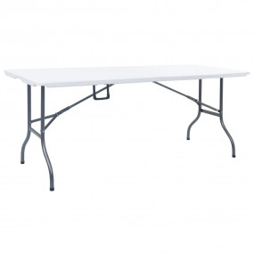 Garden Table White and Black HDPE and Steel