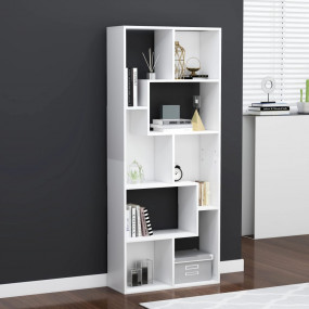 Book Cabinet White Engineered wood Medium Book Cabinet
