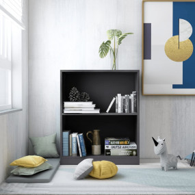 Bookshelf Grey Engineered wood Compact Bookshelf Rectan...