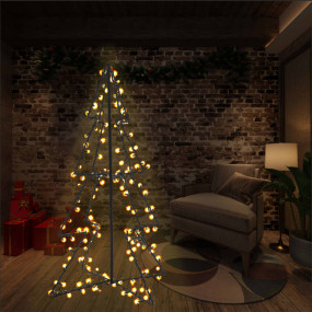 Christmas Cone Tree Warm white Metal Medium Christmas C...