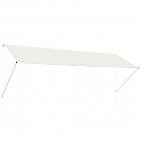 Awning Cream Steel frame 137.8" x 59.1" Adjustable Armr...