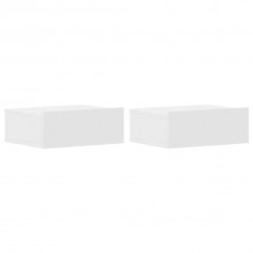 Floating Nightstand Set of 2 White Engineered wood Comp...